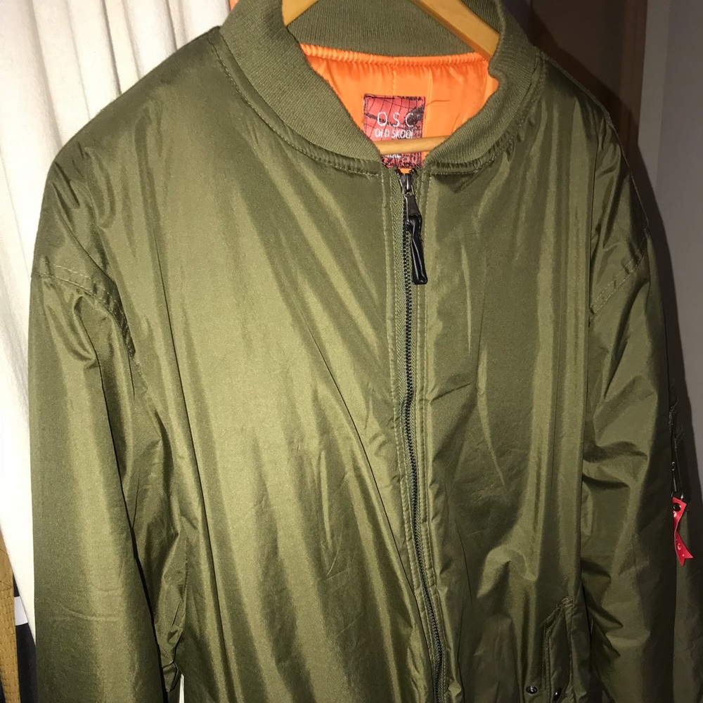 Olive bomber jacket